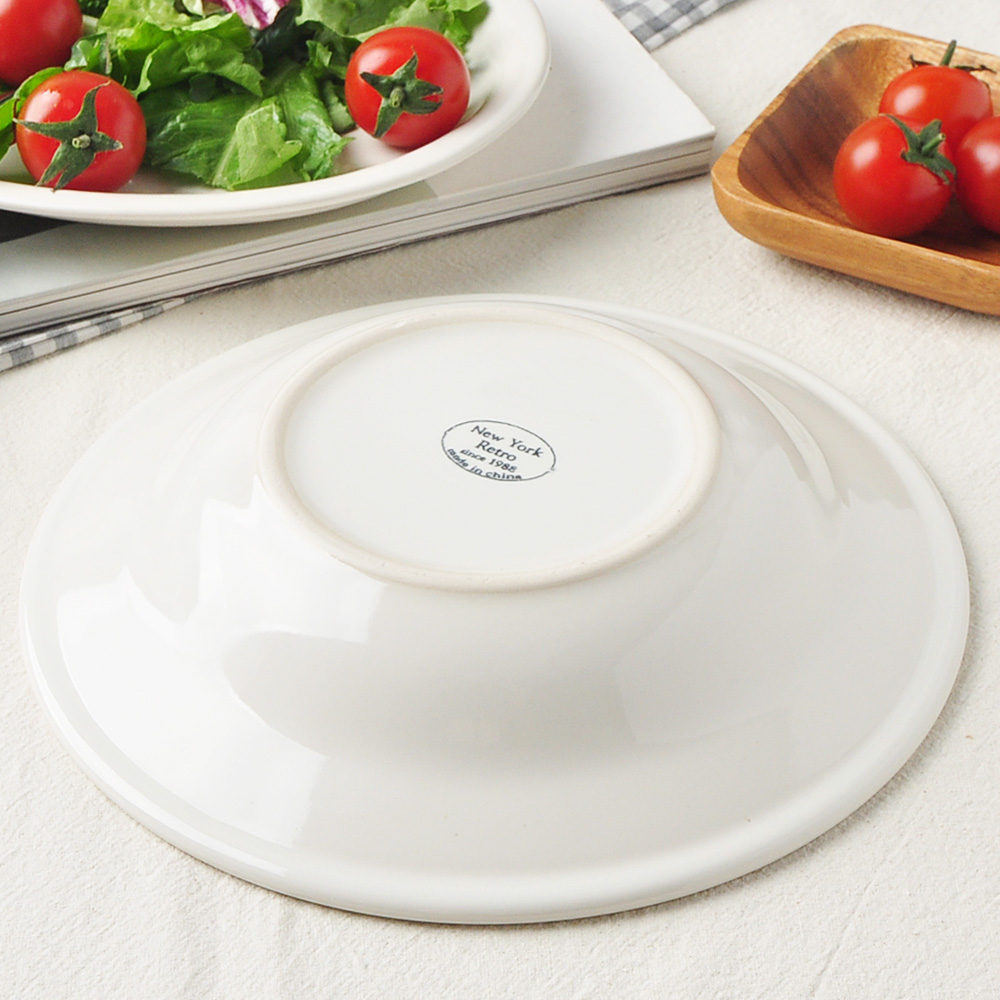 뉴욕레트로 접시 디너 디저트 앞접시 파스타 빈티지 스테이크 그릇 22.5cm, 파스타W - 상세 이미지 2