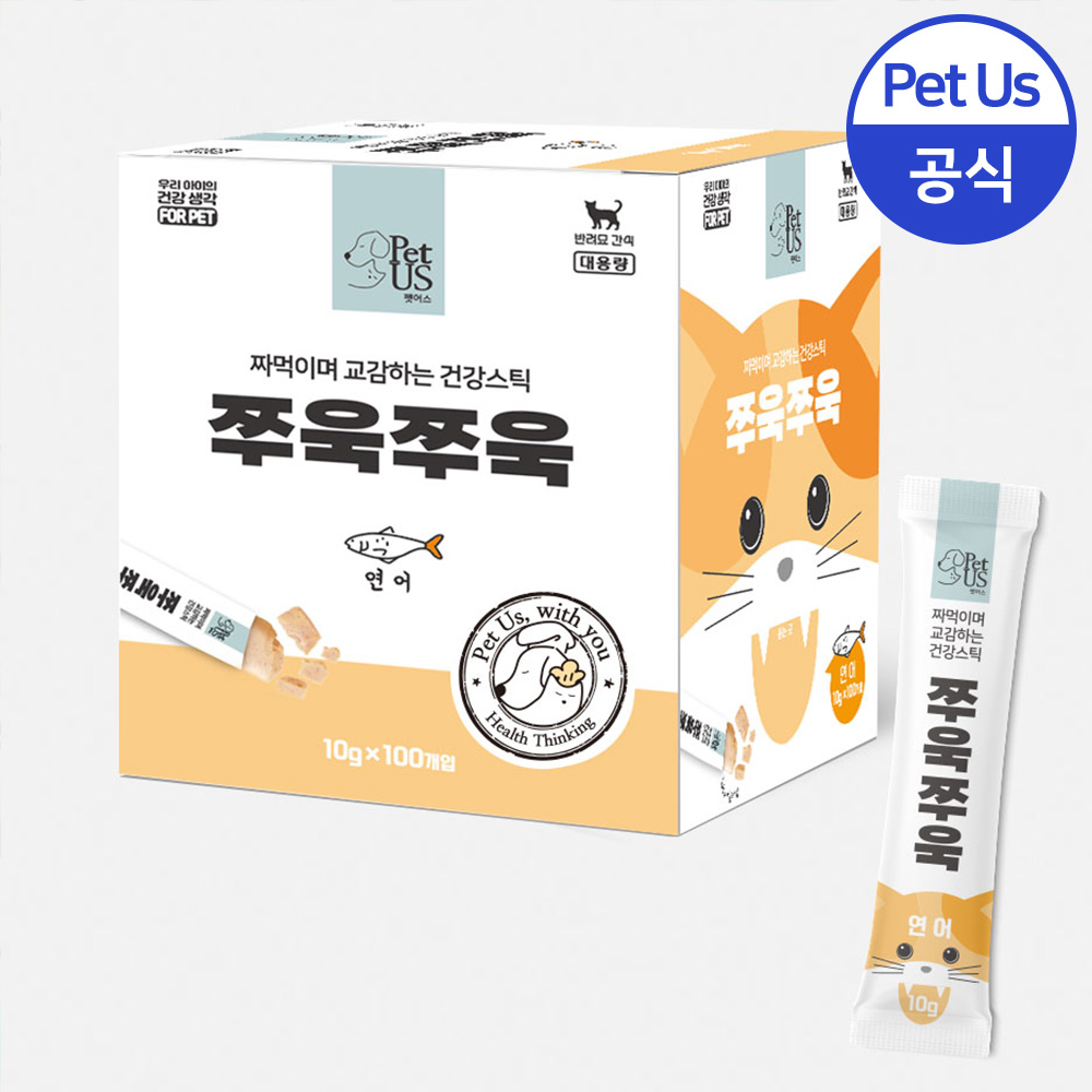 펫어스 쭈욱쭈욱 대용량 고양이파우치 고양이짜먹는간식 연어맛, 10g, 100개 제품 이미지