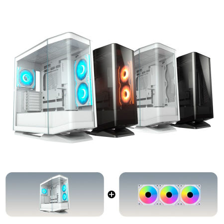 [패키지] 쿠거 FV270 강화유리 PC케이스 + 쿨링팬 (팬 선택가능)