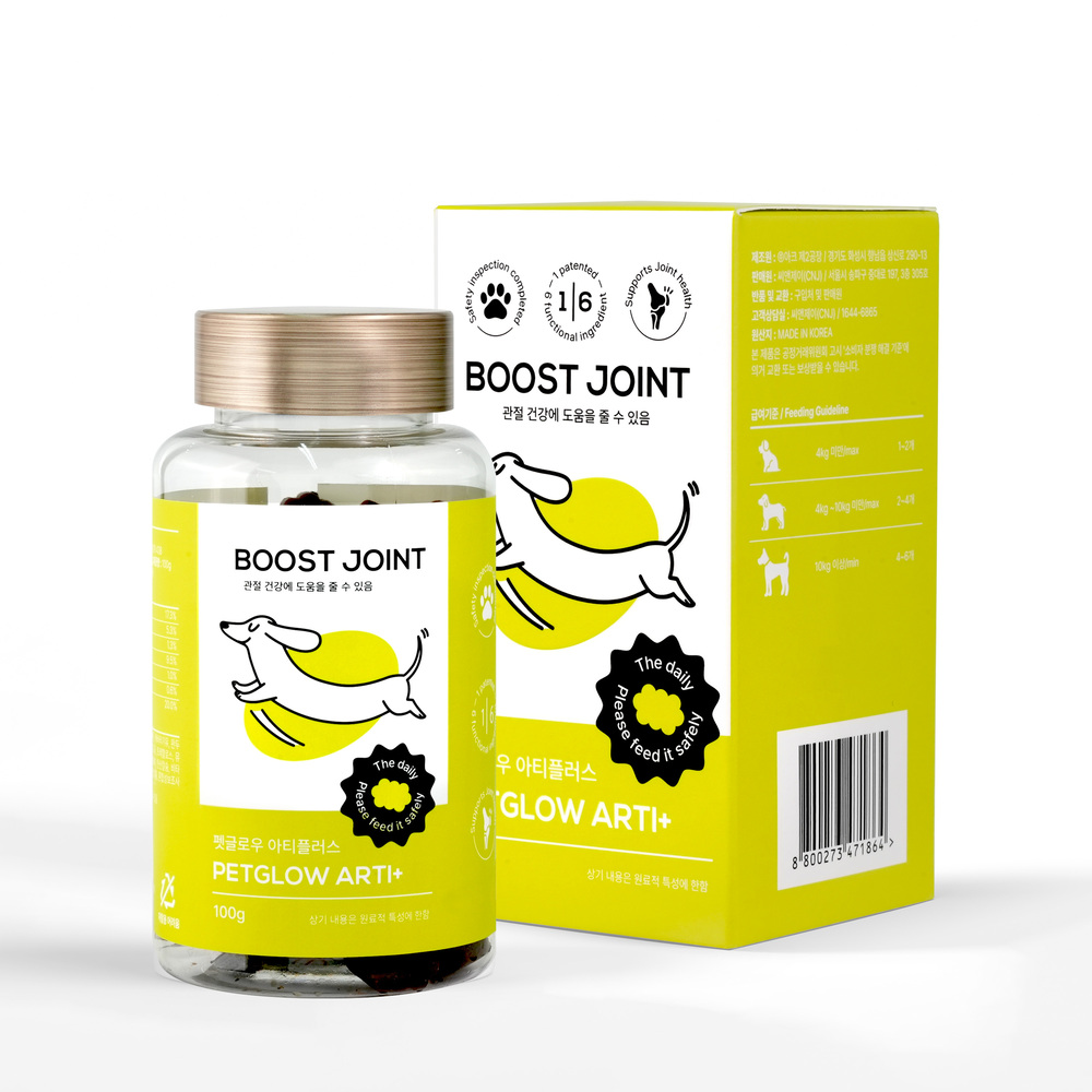 펫글로우 아티플러스 강아지 관절 영양제 반려견 슬개골 탈구 연골 노령견 100g, 1개