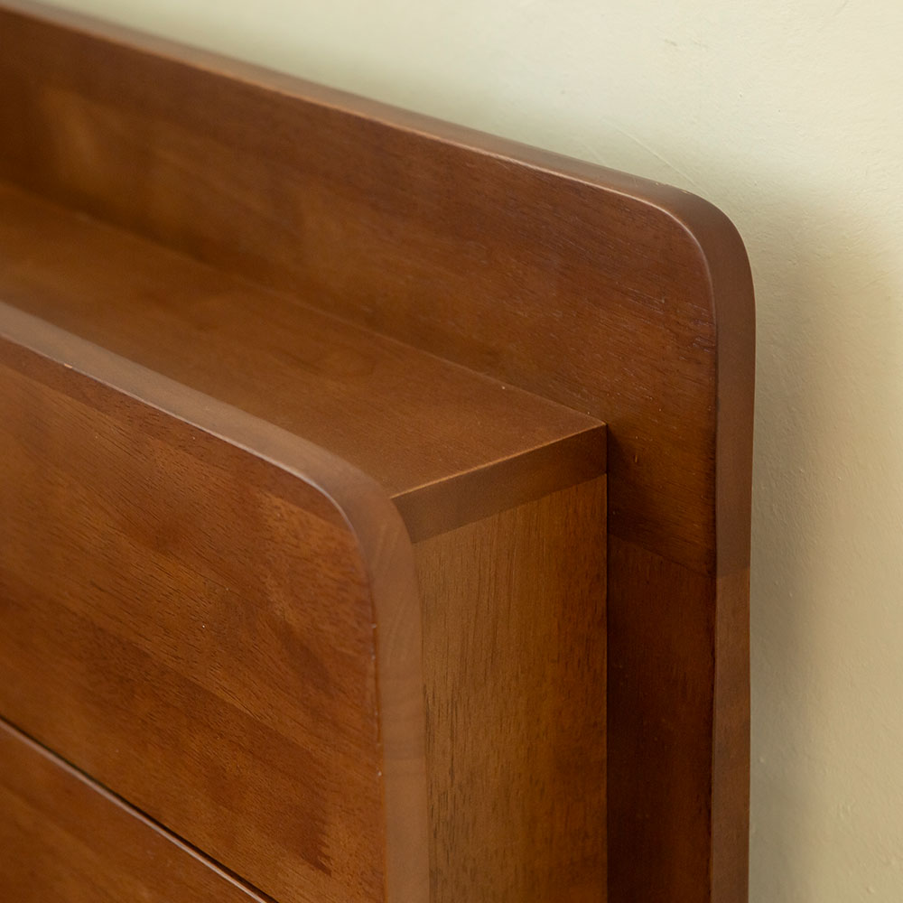 가구로움 임브레이스 고무나무 평상형 원목 침대 프레임 SS(슈퍼싱글) 월넛 / 네츄럴