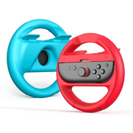 [LXFEIFANTECH][해외]닌텐도 스위치 2 2025/스위치 1/OLED와 호환되는 스티어링 휠, 마리오 카트 월드/8 디럭스/9용 레이싱 넓은 어깨 버튼과 퀵 릴리스 홀 디자인의 유니버설 게임 액세