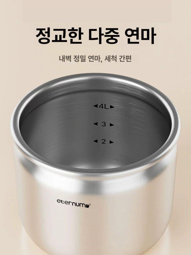 원터치 진공 쌀통 곡물 방충 및 방습 저장 밀폐 스텐 밀가루 보관통 레드 5L+계량컵 버튼형 - 상세 이미지 4