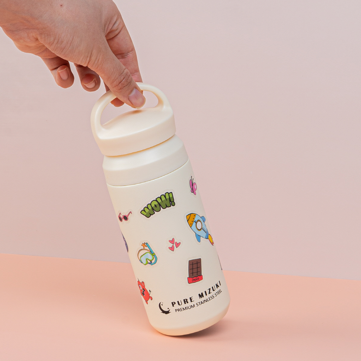 퓨어미즈키 누구나 스테인리스 SUS304 텀블러 꾸미기 스티커 포함 350ml, 1개 - 상세 이미지 4