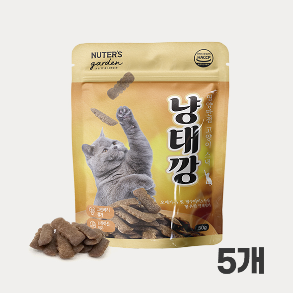 누터스가든 냥태깡 고양이간식 이빨과자 오메가3 유리너리, 50g, 5개 - 상품 이미지