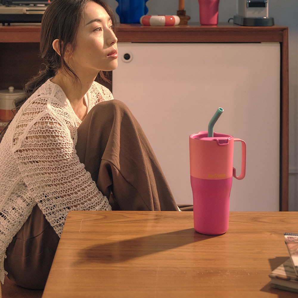 클린켄틴 라이즈 보온보냉 핸들 스트로우 텀블러 769ml 핑크 레모네이드 - 상세 이미지 4