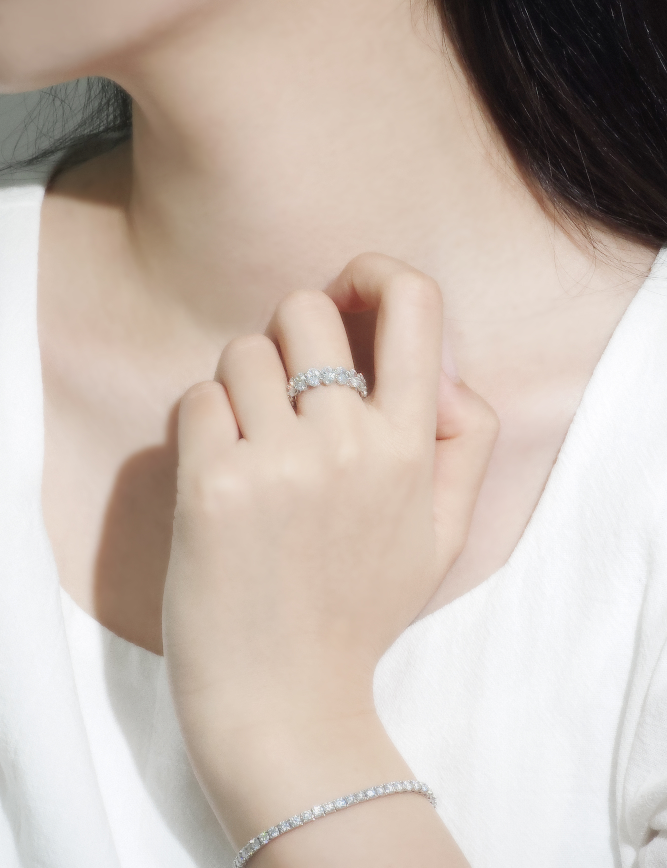 오벌컷 랩다이아몬드 가드링 이터니티링 랩다이아 14k 18k - 상세 이미지 2