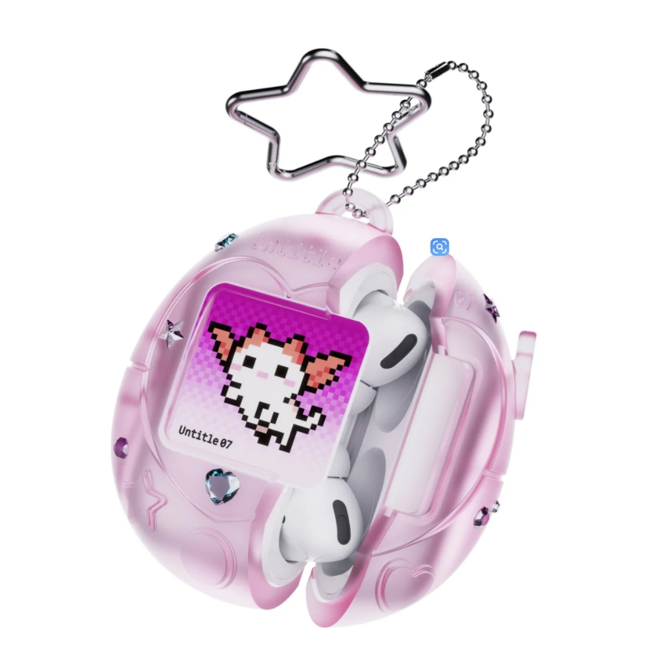 다마고치 에어팟케이스 에어팟프로케이스 프로 1 2 귀여운 예쁜 애플 무선 이어폰 핑크 실버 제품 이미지