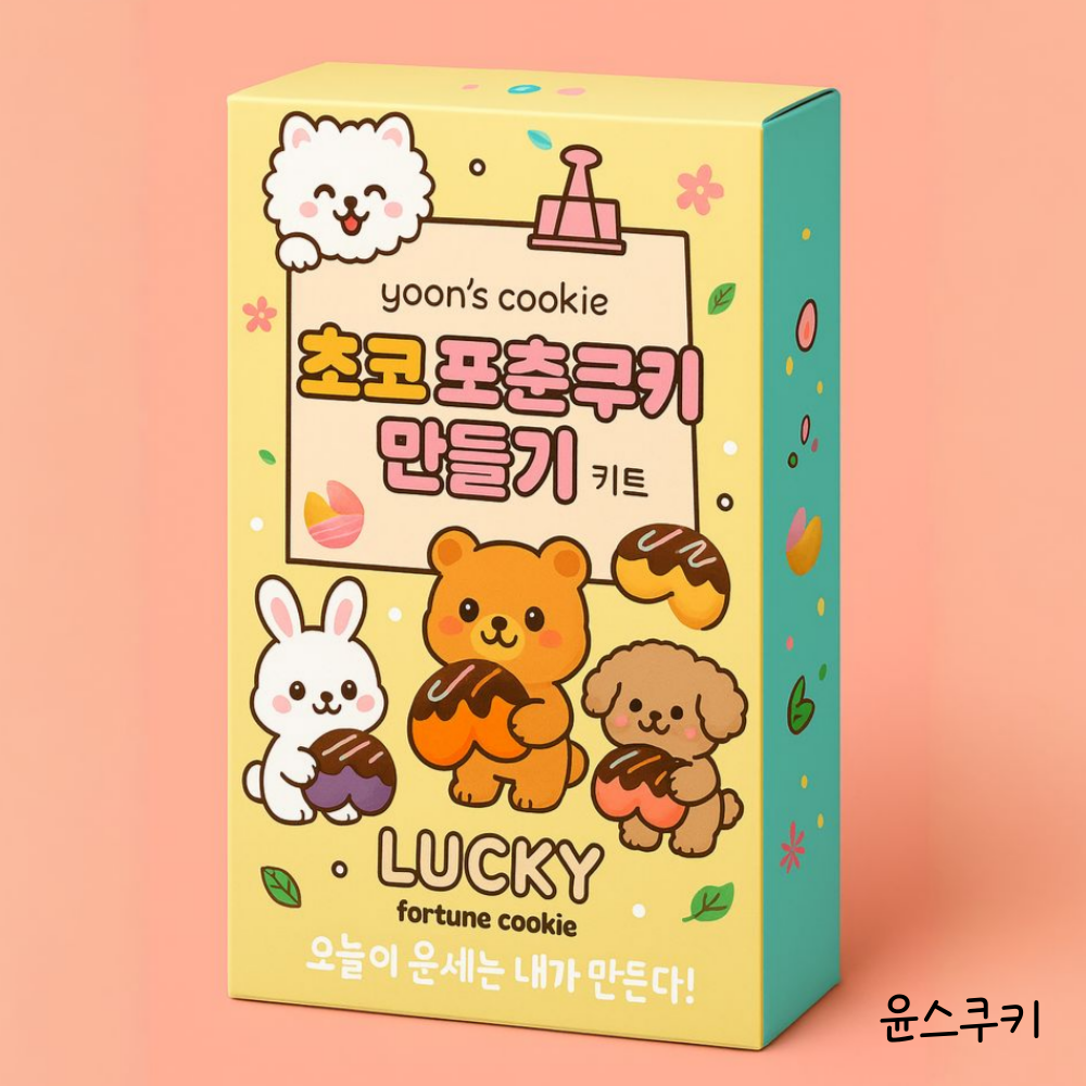 초코 포춘쿠키 만들기 키트 DIY 노오븐 손글씨 집콕놀이 아이체험 운세만들기 - 상품 이미지
