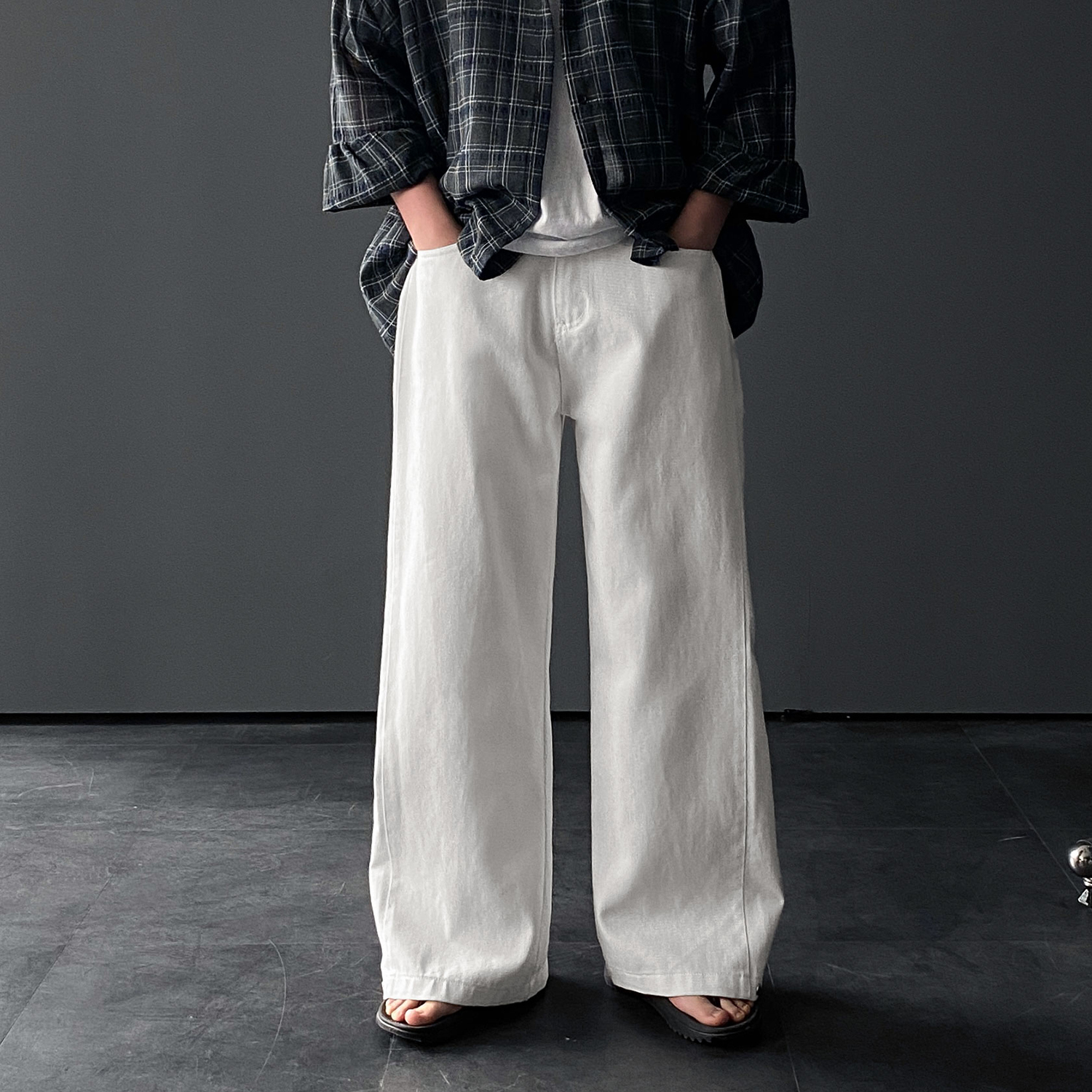 남자흰바지 백바지 남자와이드팬츠 치노팬츠 - 상세 이미지 3