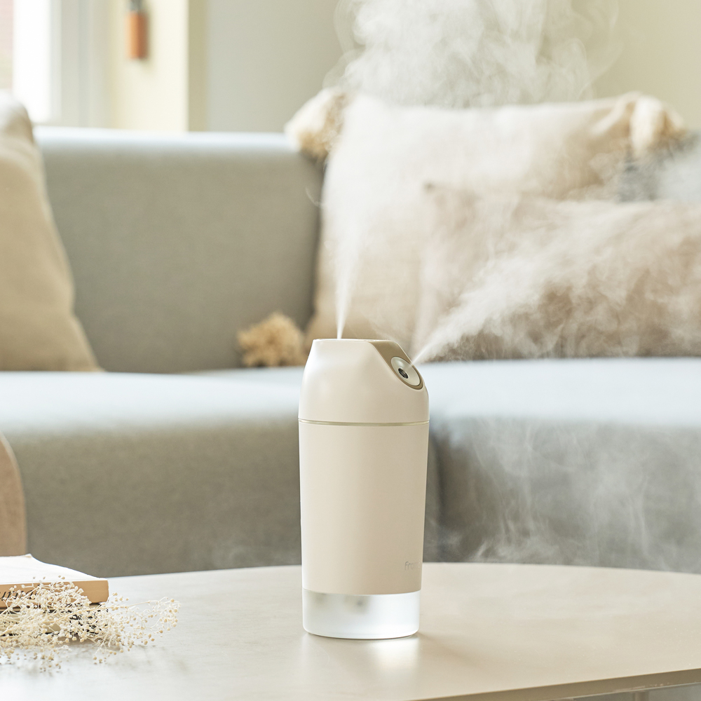 프롬비 미니 가습기 사무실 휴대용 무선 더블미스트 500ml FA128 그레이