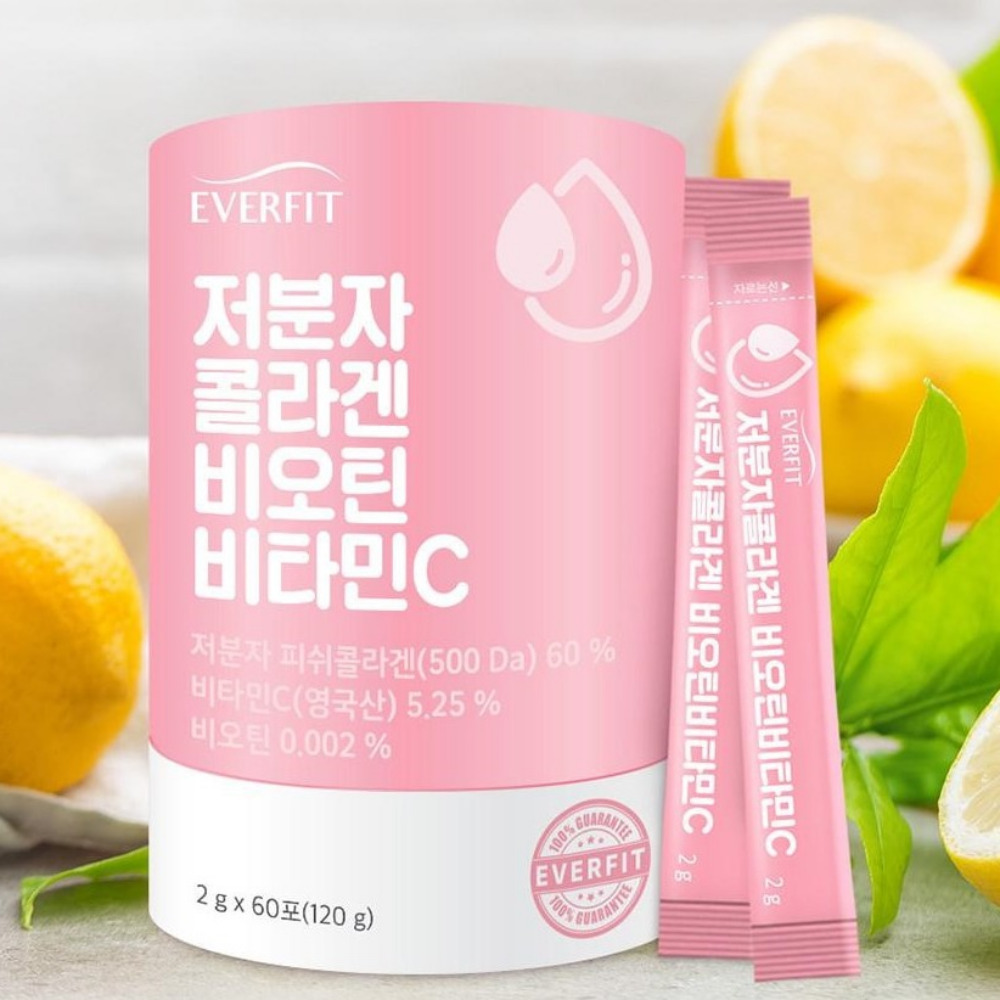 내츄럴플러스 에버핏 저분자콜라겐 비오틴 비타민C 고함량모발 팹타이드 60포, 3개 - 상세 이미지 4