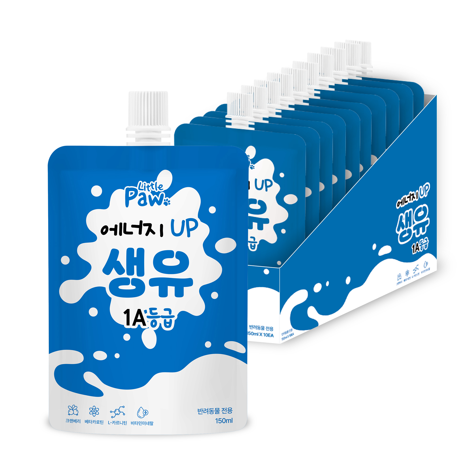 리틀포우 강아지 고양이 펫밀크 에너지업 생유, 150ml, 10개 - 상품 이미지