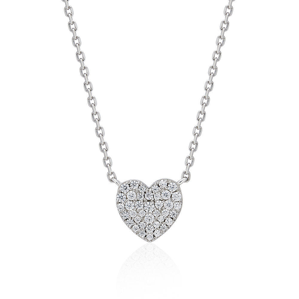 [바이이에르] [925 silver] Heart pave volume necklace (Silver) BH6N45615W9450 - 상세 이미지 2
