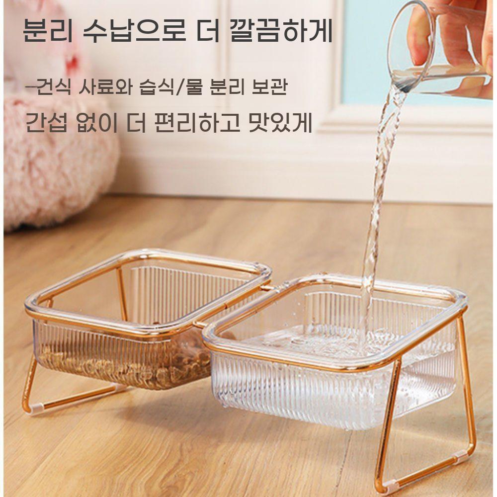 강아지 고양이 이중 식기 미끄럼방지 애견그릇 bying24 단일 보울 검정 프리사이즈 - 상세 이미지 5