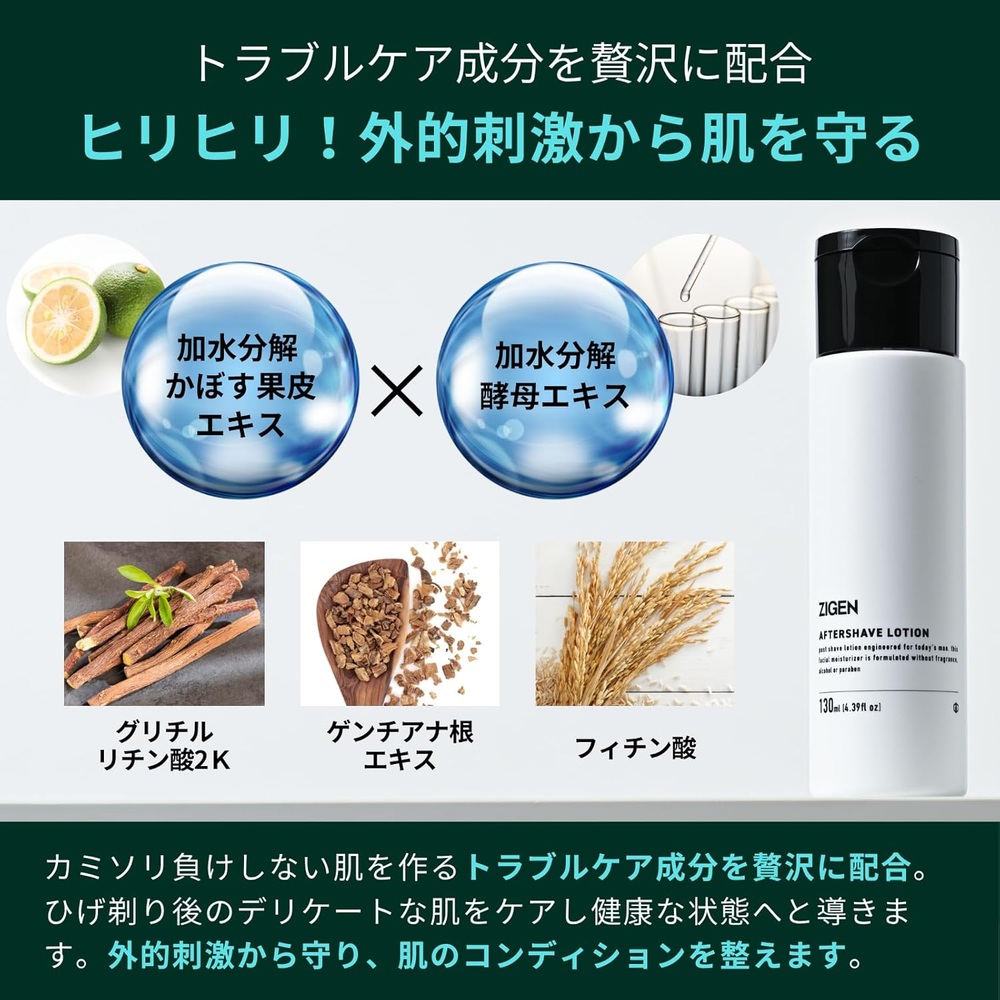 ZIGEN 지겐 남성 면도 세트 젤 로션 이미지 8
