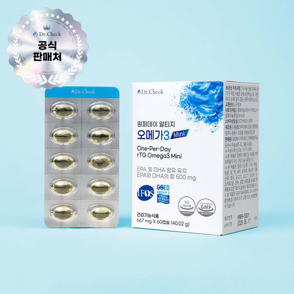 닥터체크 원퍼데이 알티지 오메가3 Mini 60캡슐, 1개 이미지 2