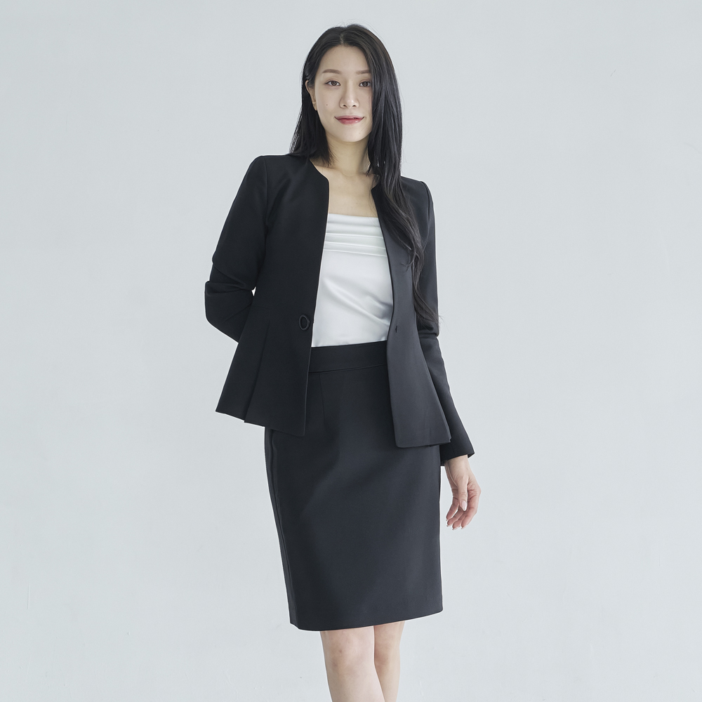 정장 치마 5부 스커트 H라인 멜란지 [링] 이미지 8