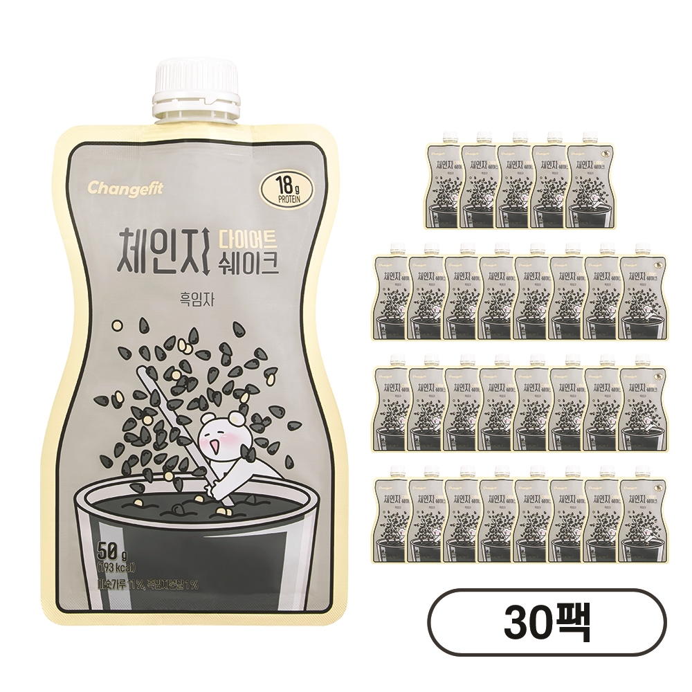 체인지핏 다이어트 고단백 쉐이크 흑임자, 50g, 30개 - 상품 이미지