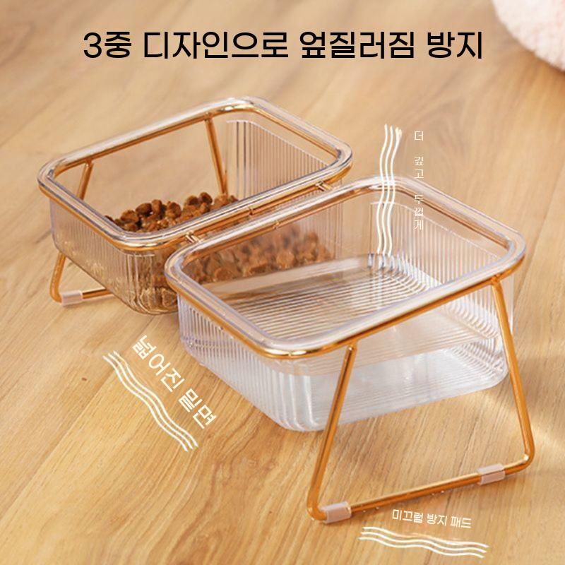 강아지 고양이 이중 식기 미끄럼방지 애견그릇 bying24 단일 보울 검정 프리사이즈 - 상세 이미지 4