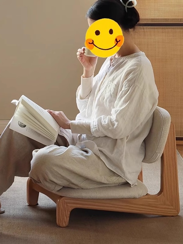 고급 좌식 등받이 의자 명상 다도 찻집 한옥 나무 일식집 기도 카페 찻상 오크(통나무색) 1개 - 상세 이미지 3