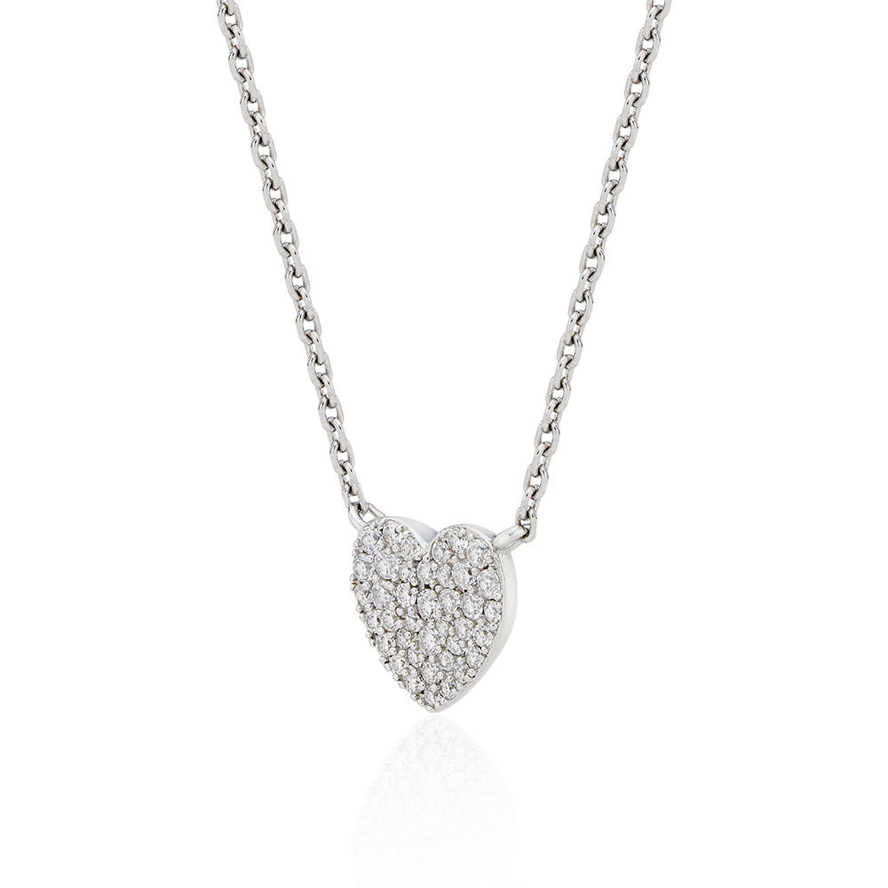 [바이이에르] [925 silver] Heart pave volume necklace (Silver) BH6N45615W9450 - 상세 이미지 3