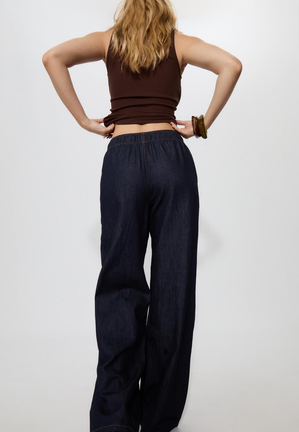 스트라디바리우스 와이드핏 데님 와이드 청바지 1235/310 RINSE BLUE DENIM - 상세 이미지 5