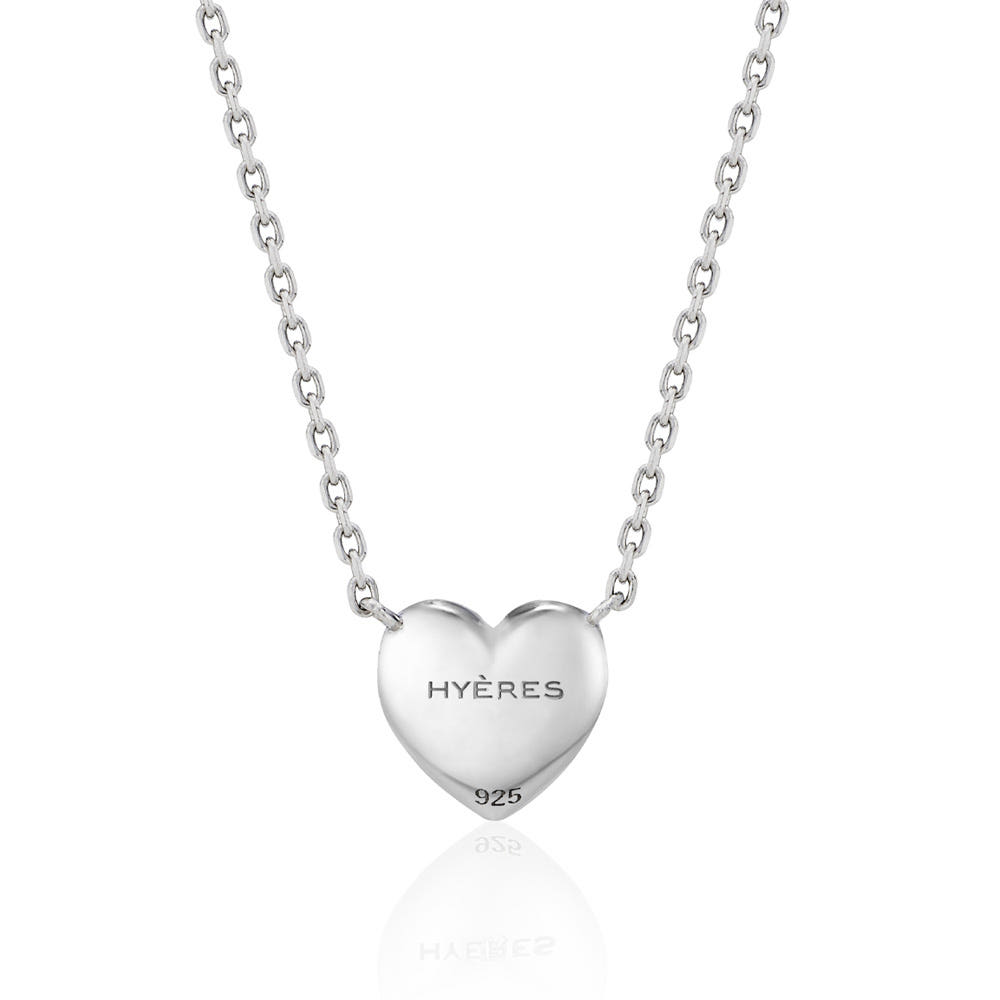 [바이이에르] [925 silver] Heart pave volume necklace (Silver) BH6N45615W9450 - 상세 이미지 4
