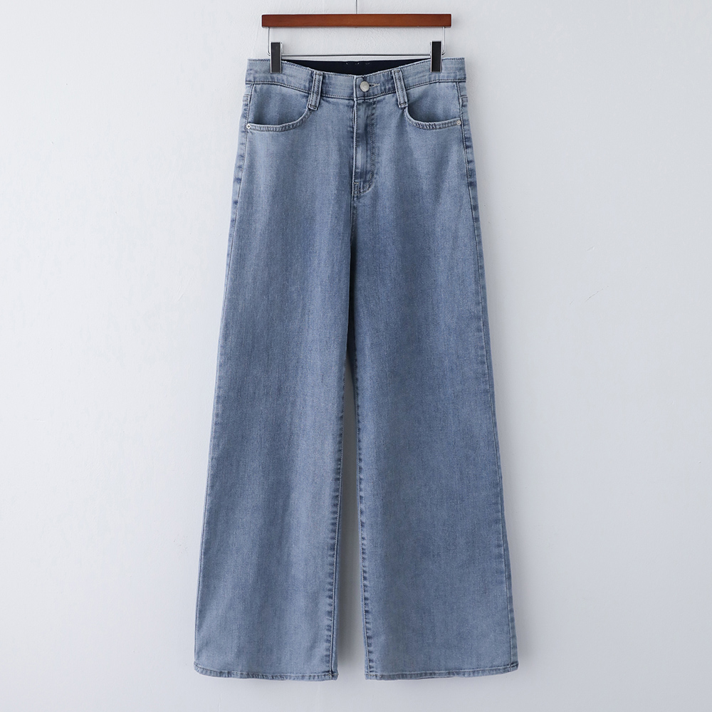 투르 기능성 쿨원단 썸머 히든밴딩 여유핏 와이드 데님 팬츠 - 상세 이미지 5