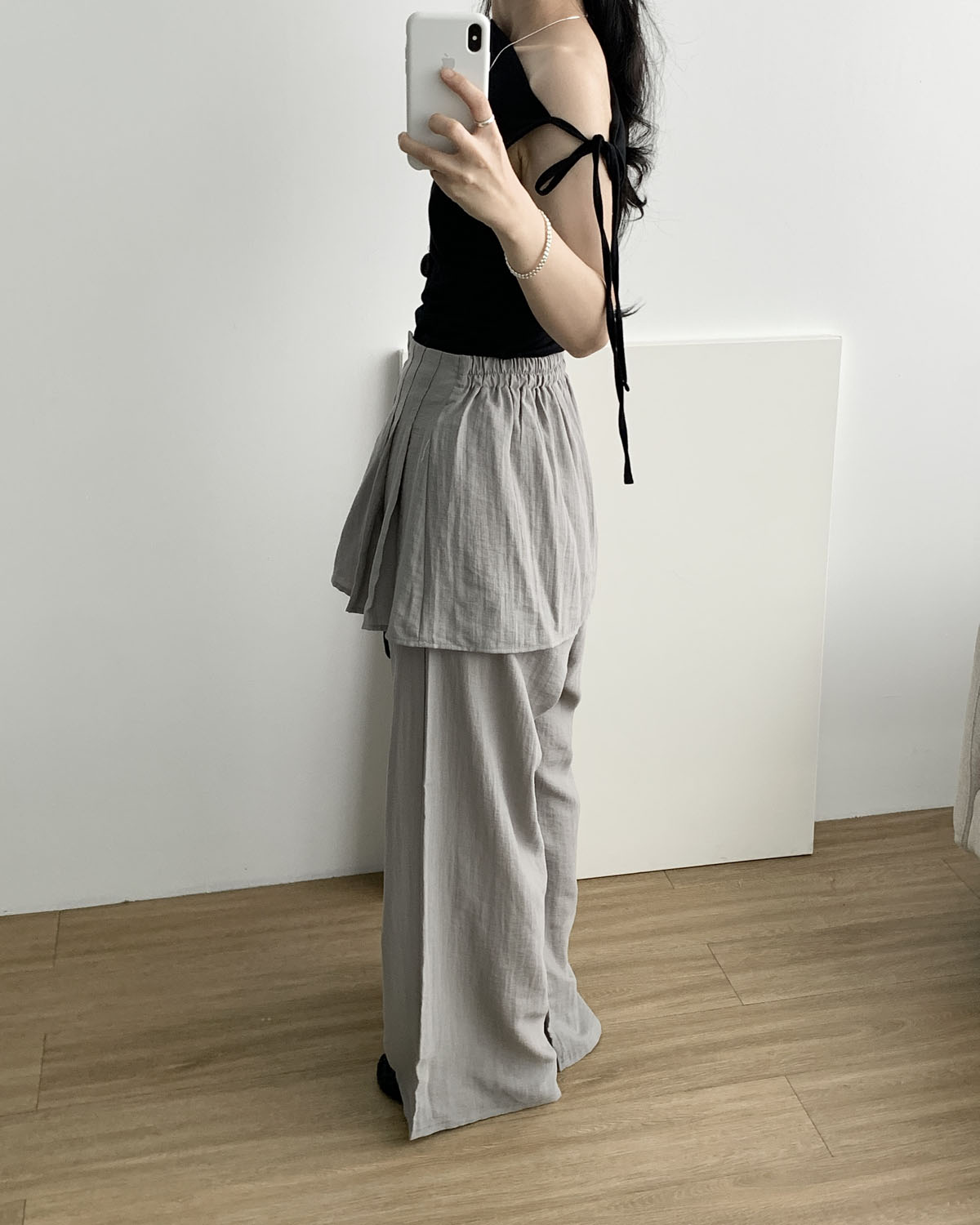 [당일발송] 켄달 밴딩 팬츠 시어 레이어드 팬츠 웨어링무드 (2c) - 상세 이미지 2