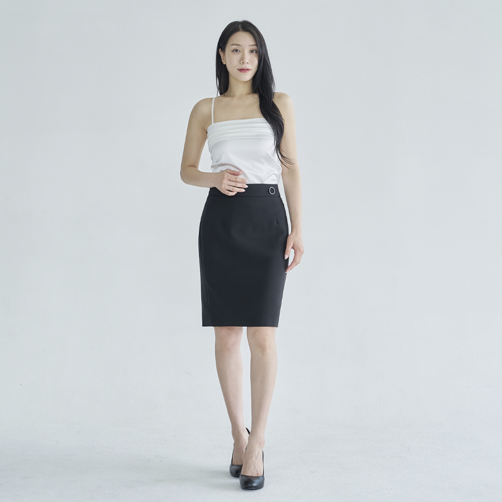 정장 치마 5부 스커트 H라인 멜란지 [링] - 상세 이미지 4