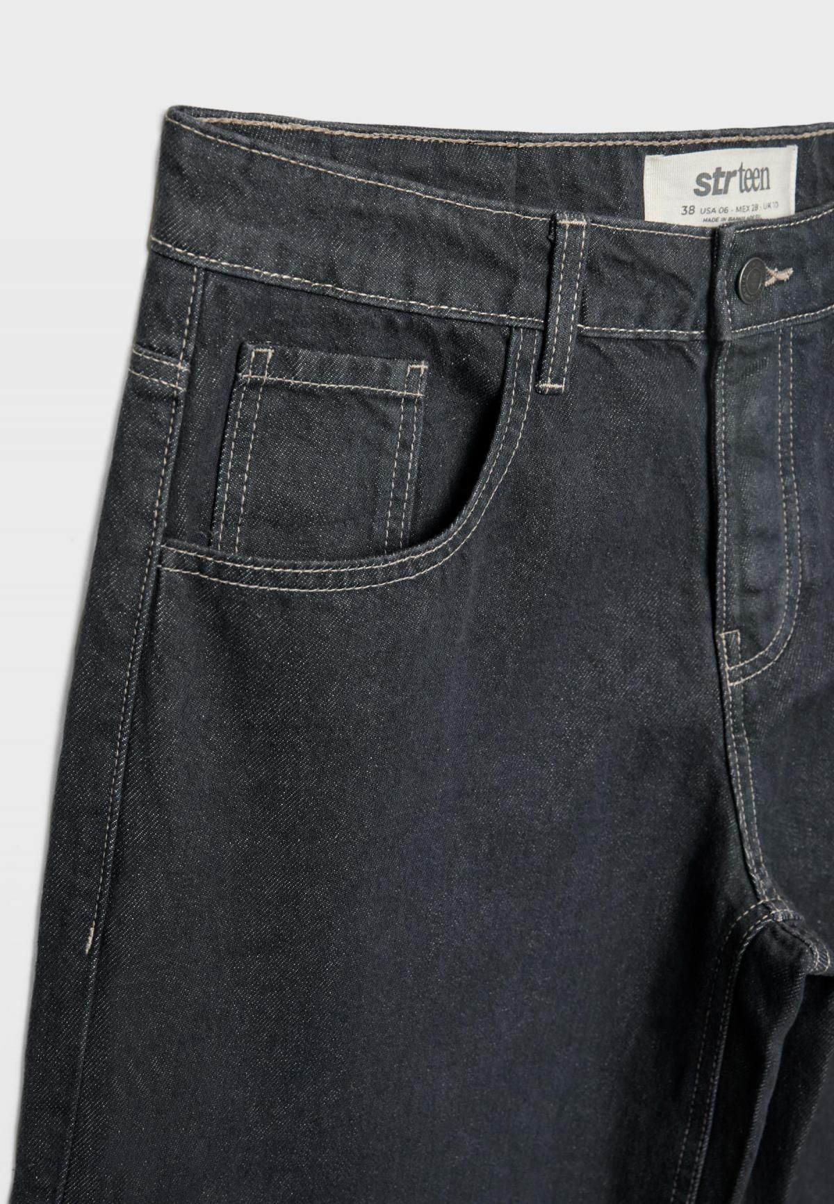스트라디바리우스 트렌디 와이드핏 배기 청바지 7263/560 DARK GREY DENIM WASH - 상세 이미지 4
