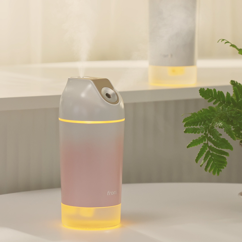 프롬비 미니 가습기 사무실 휴대용 무선 더블미스트 500ml FA128 그레이