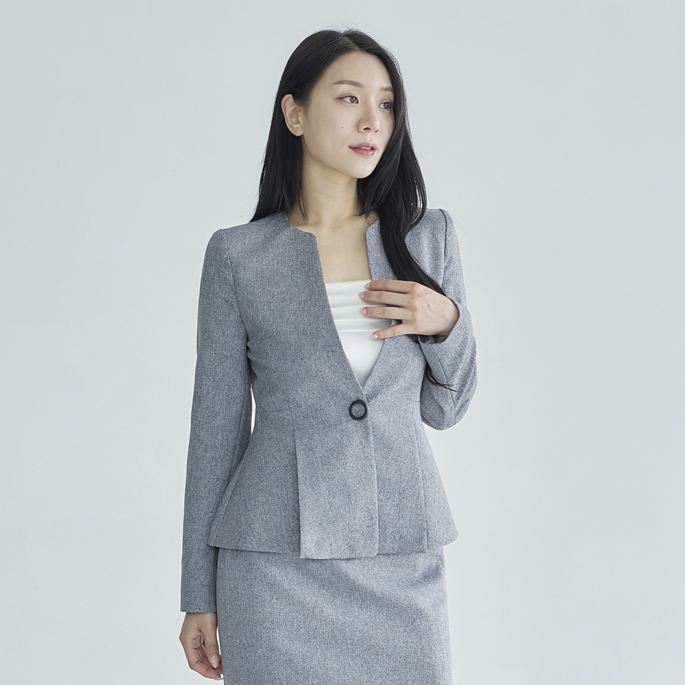 노카라 여성 정장 자켓 싱글 봄 여름 [링] - 상세 이미지 3