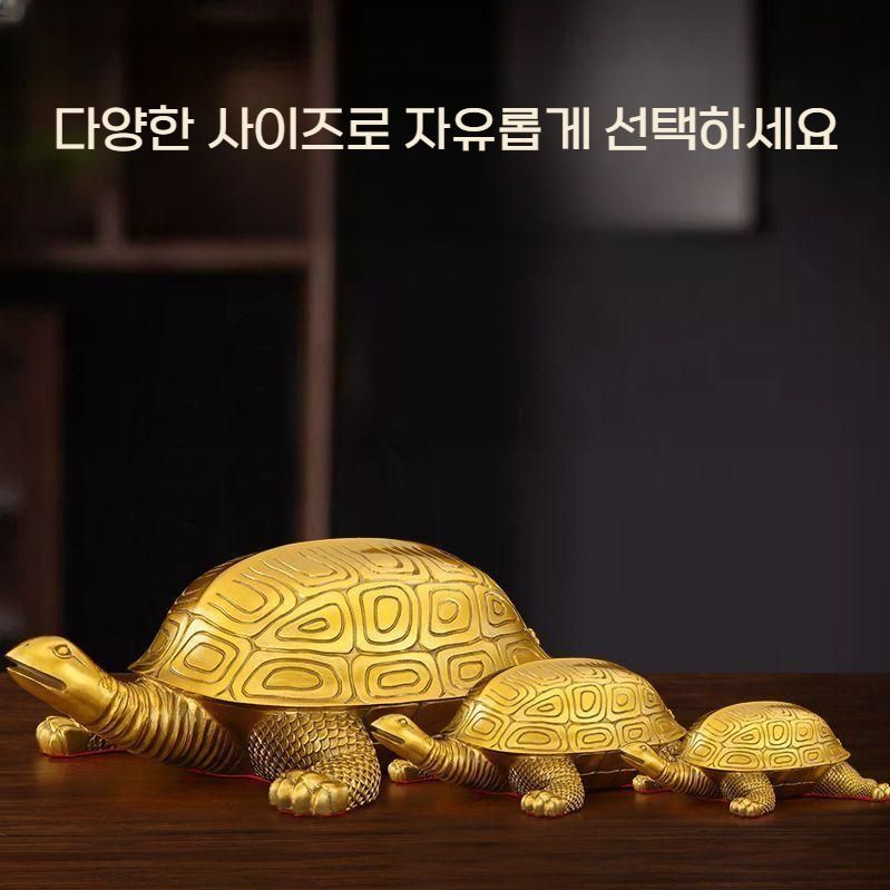 금거북이 재물 행운의 거북 장식 조각상 인테리어 소품 천년거북이 A - 상세 이미지 3