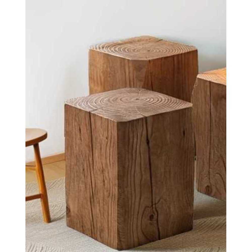 원목 미니 스툴 미니의자 카페 우드 화분 받침 사각 30x30x30cm 월넛 - 상품 이미지