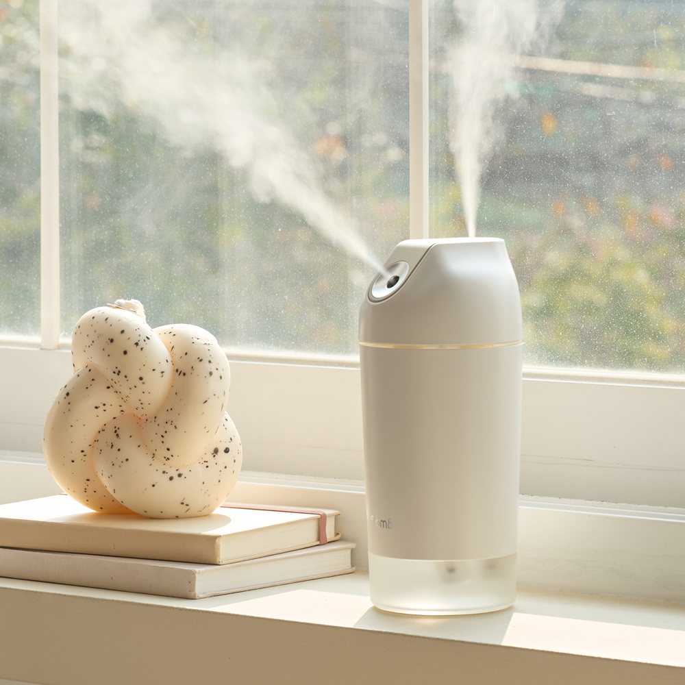 프롬비 미니 가습기 사무실 휴대용 무선 더블미스트 500ml FA128 그레이