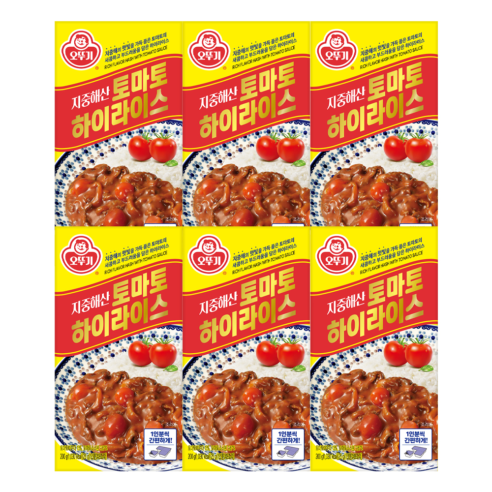 오뚜기 지중해산 토마토 하이라이스 고형 200g 6개 - 메인 이미지