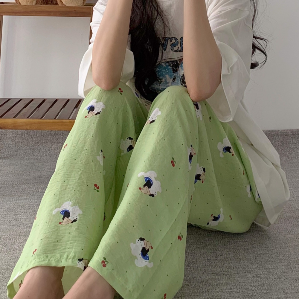 1+1 파자마파티 빅사이즈파자마 여름잠옷바지 가을 긴바지 귀여운 여성 잠옷 이미지 7