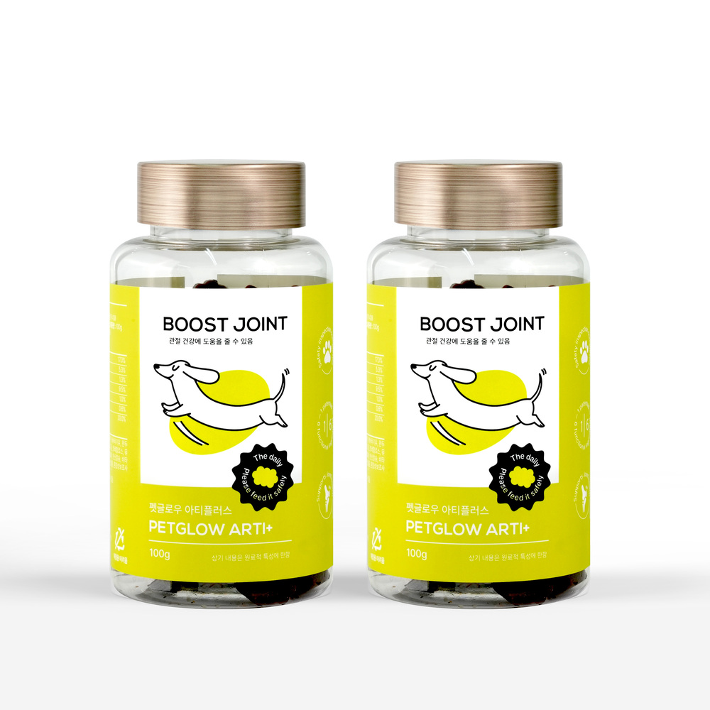 펫글로우 아티플러스 강아지 관절 영양제 반려견 슬개골 탈구 연골 노령견 100g, 2개