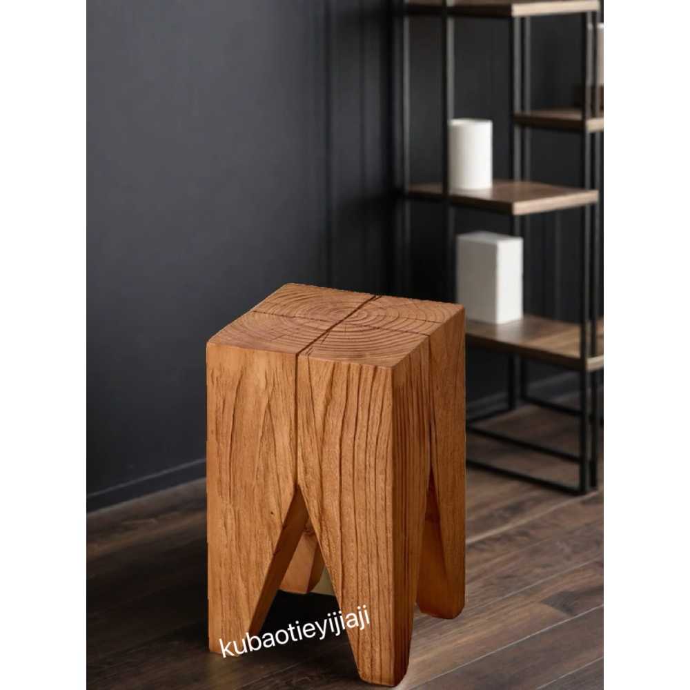 원목 미니 스툴 미니의자 카페 우드 화분 받침 사각 30x30x30cm 월넛 - 상세 이미지 4