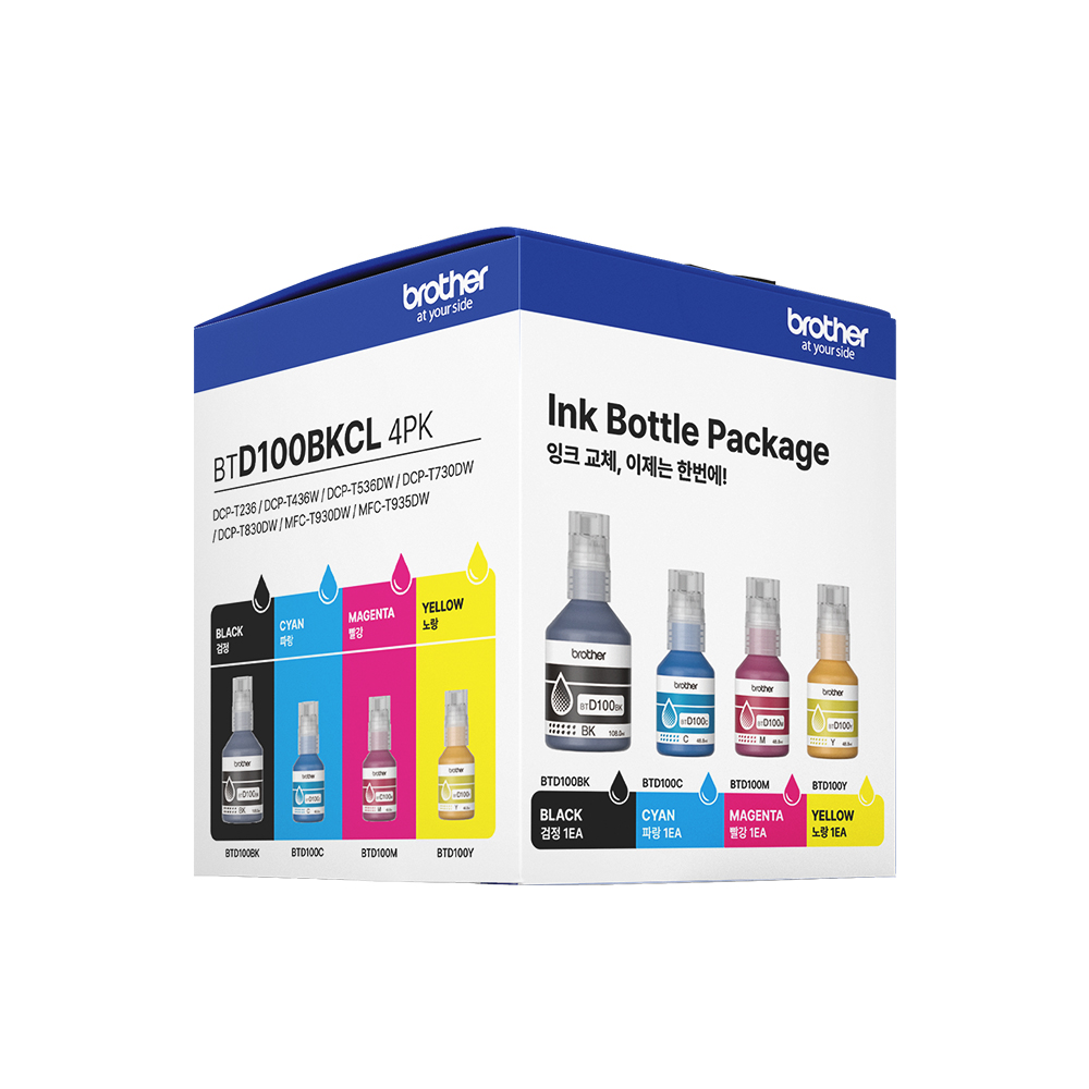 브라더 정품잉크 BTD100BKCL (4PK) / T236 T436W T536DW T730DW T930DW - 상세 이미지 3