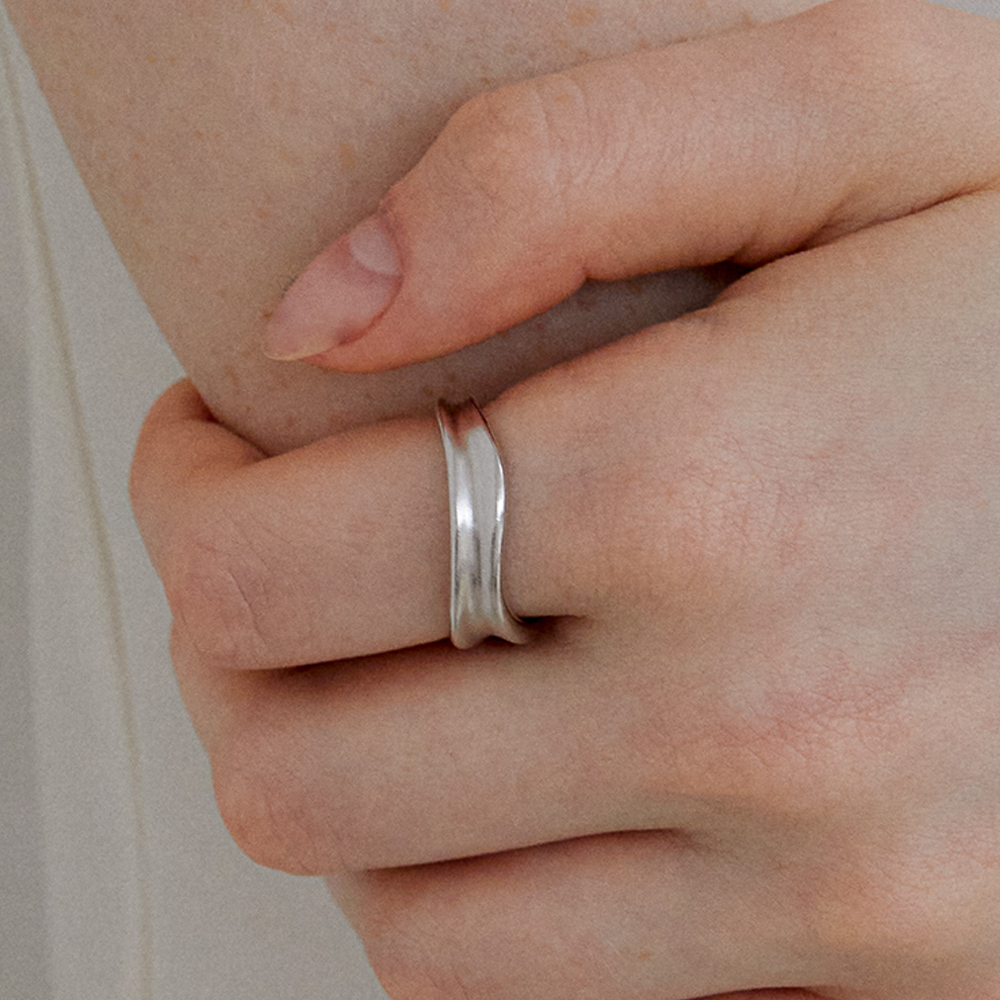 [바이이에르] [925 silver] Water wave ring (Matte silver) BH7R56734M9 - 상세 이미지 2