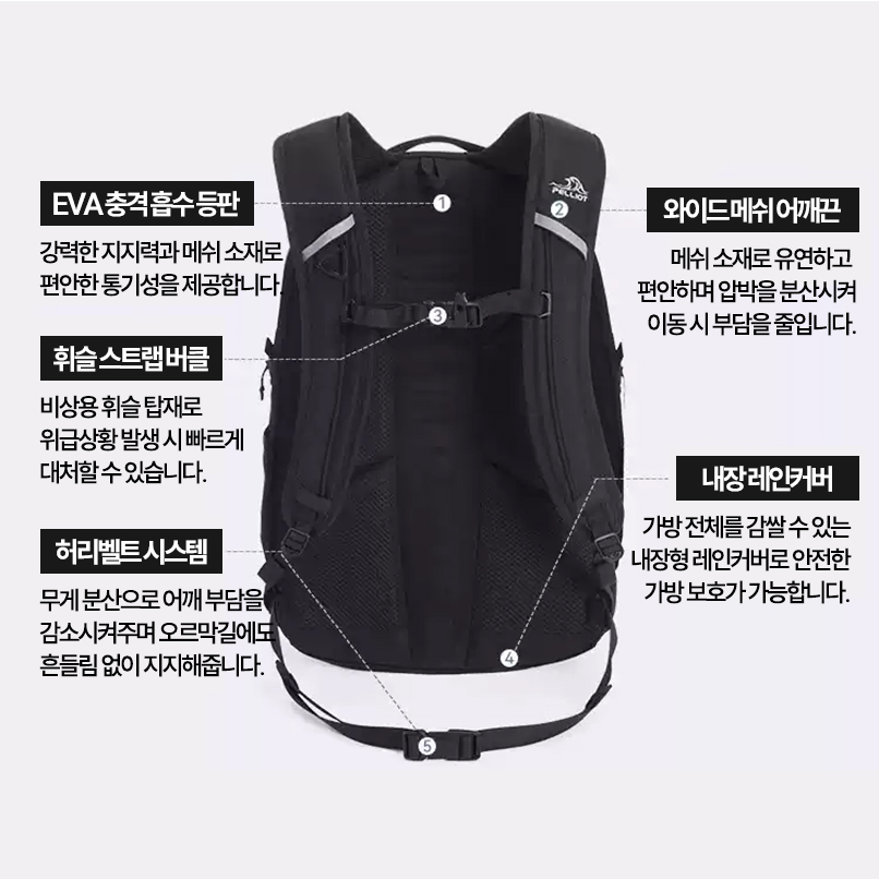 펠리엇 클래식 키르하 20L 백팩 방수 아웃도어 등산 하이킹 트레킹 가방 105025008 이미지 7