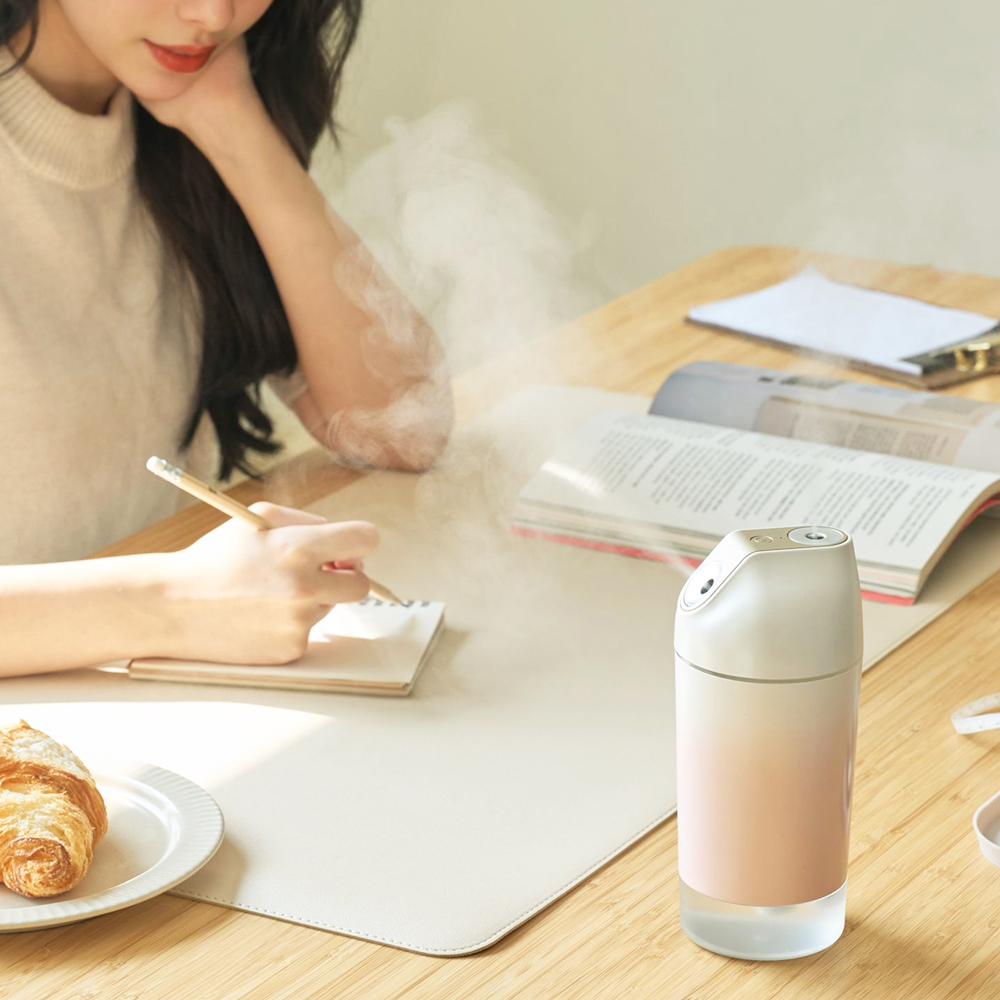 프롬비 미니 가습기 사무실 휴대용 무선 더블미스트 500ml FA128 그레이