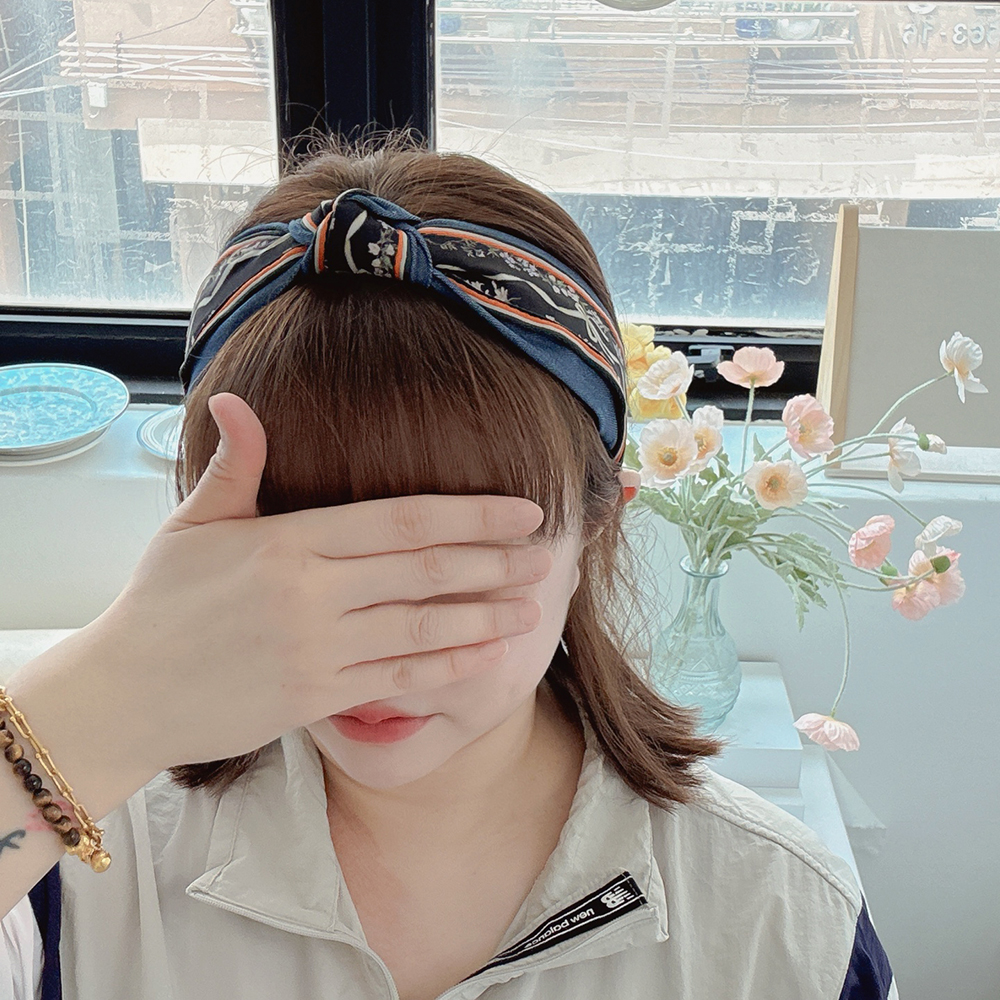 데님플라워잔꽂 머리띠 반다나헤어밴드 넓은머리띠 터번 헤어밴드 헤어스카프 헤어악세사리 이미지 7