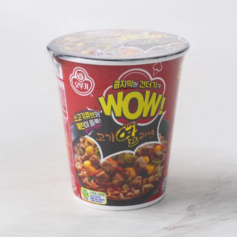 메가마트 오뚜기 WOW고기 열라면 컵라면 소컵 80g - 메인 이미지