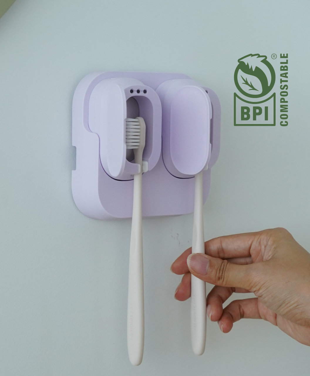 미세플라스틱 제로 프리미엄 친환경 칫솔살균기 브러쉬업 케어즈 무선 휴대용 라일락 퍼플