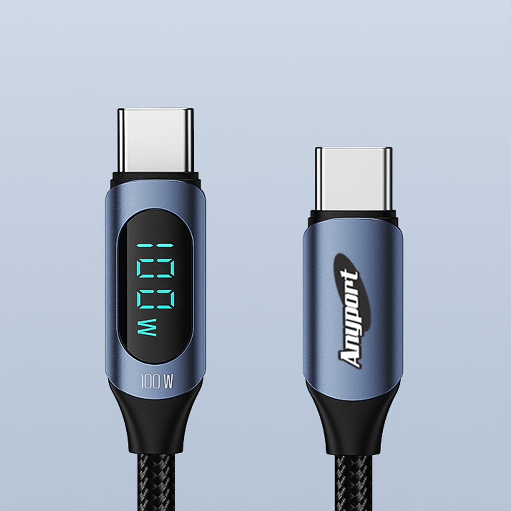ANYPORT AP-CTCD100W 2M C TO C PD 100W 디스플레이 안드로이드오토 고속충전케이블