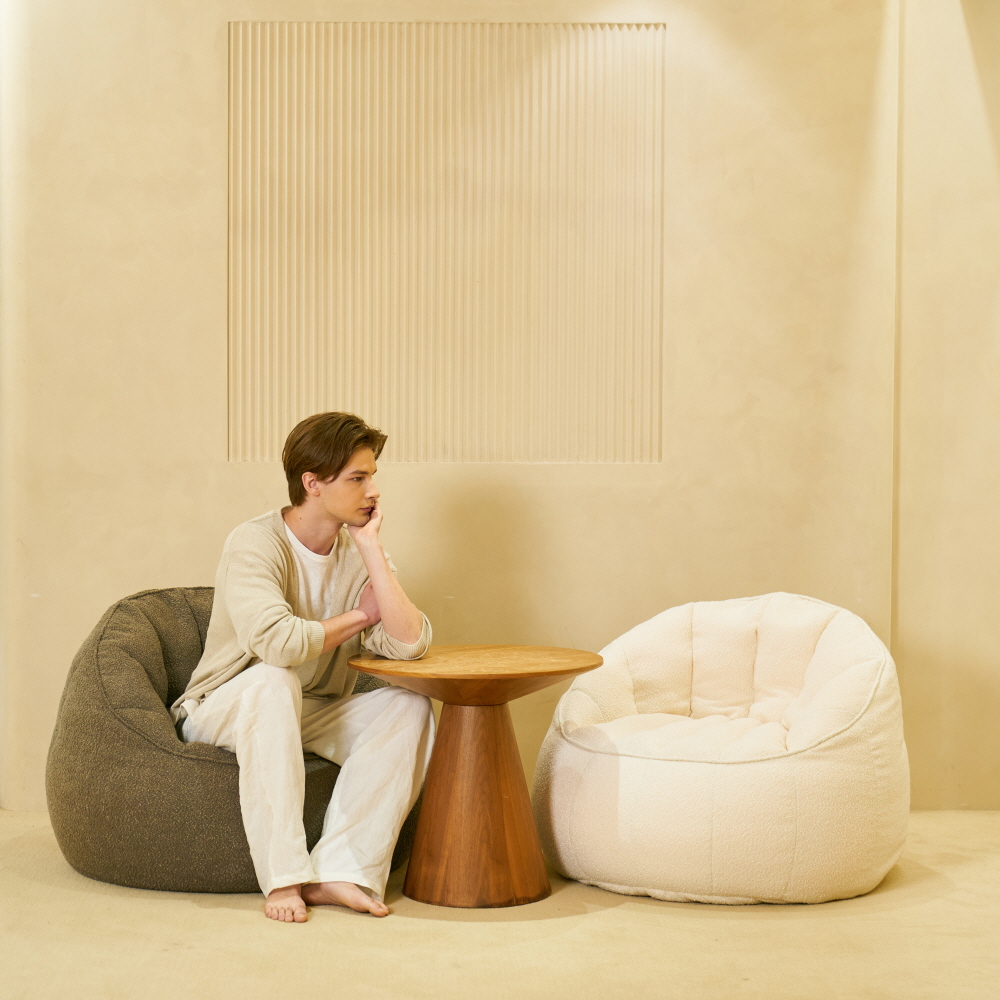 빈백소파 1인용  부클 감성컬러 누비카 프리미엄 빈백 코코아 바크(Cocoa Bark)